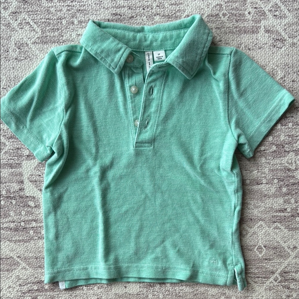 Janie and Jack Green Pique Polo Shirt - size 2T